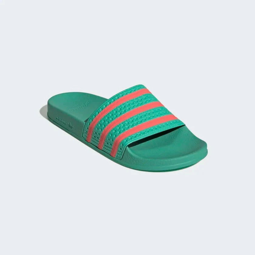 Shock Use Quick Footwear Adidas Adilette Slides - Hi Res Green / Semi Turbo