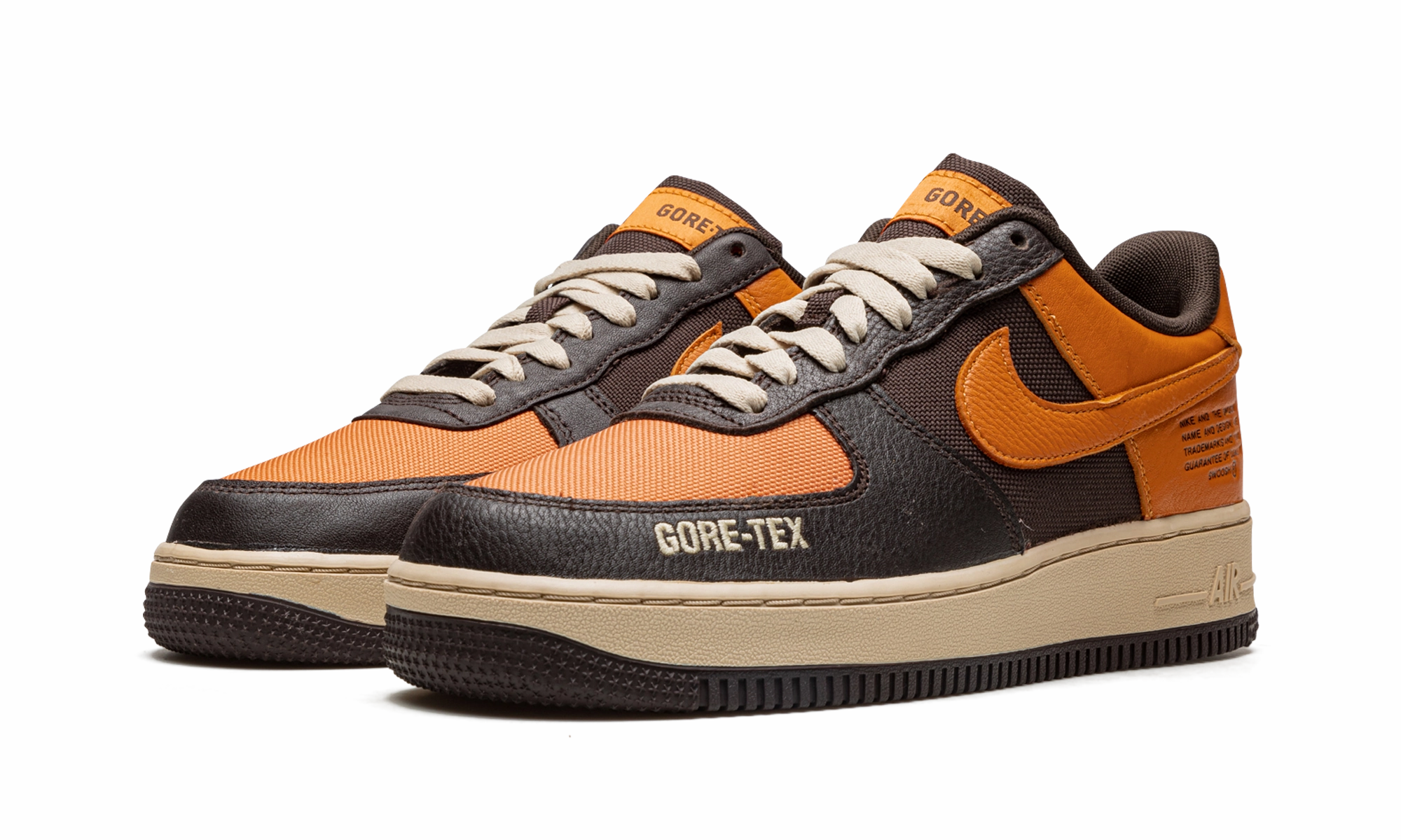 Relax Walk Embroidered design Air Force 1 Low Gore-Tex "Brown Orange"