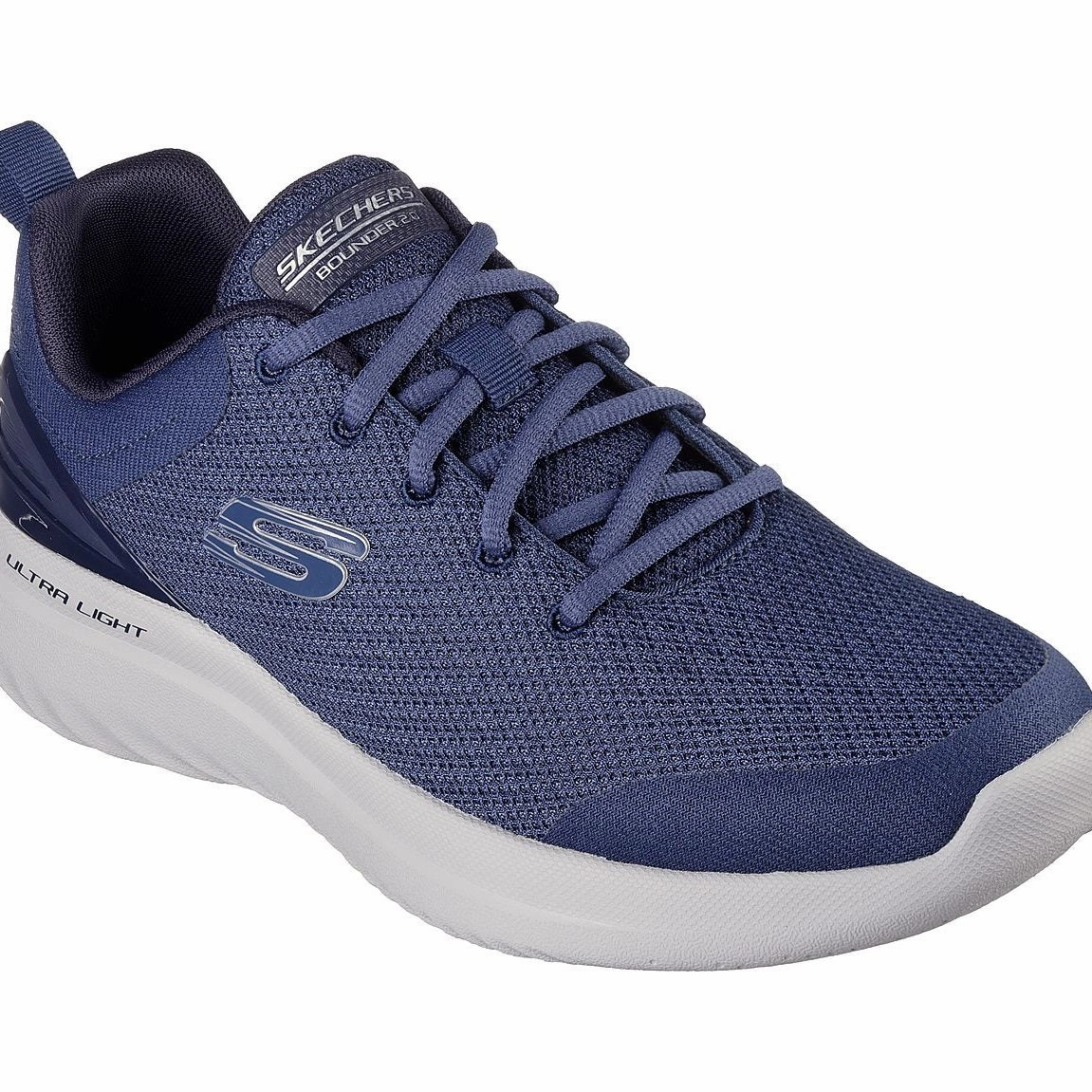 Trail Look Shock Dispersing Hexagons Skechers Men's Bounder 2.0 Nasher Shoes - Navy / White