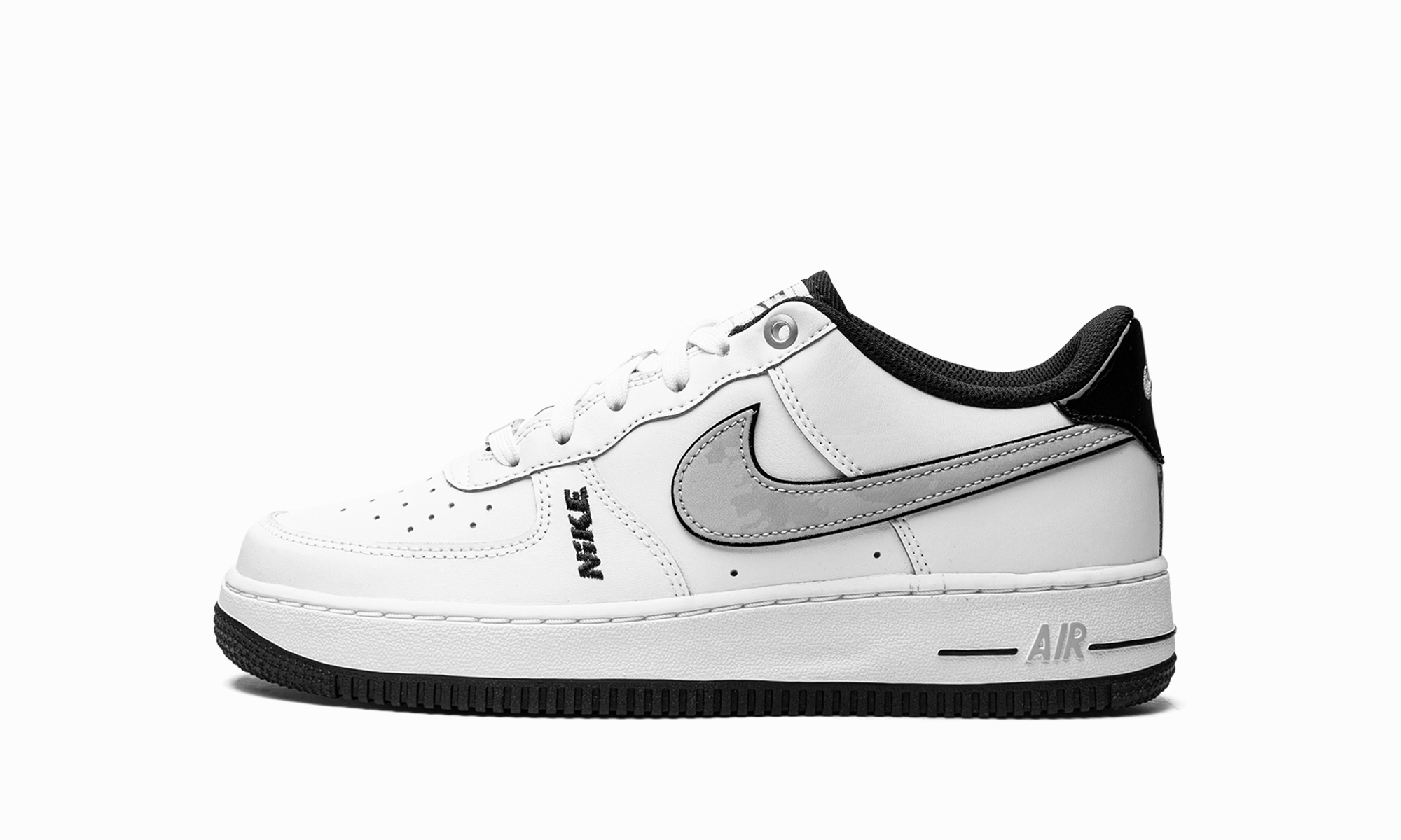 Odor Control Fabric AIR FORCE 1 LV8 GS "Motocross White Grey Black"