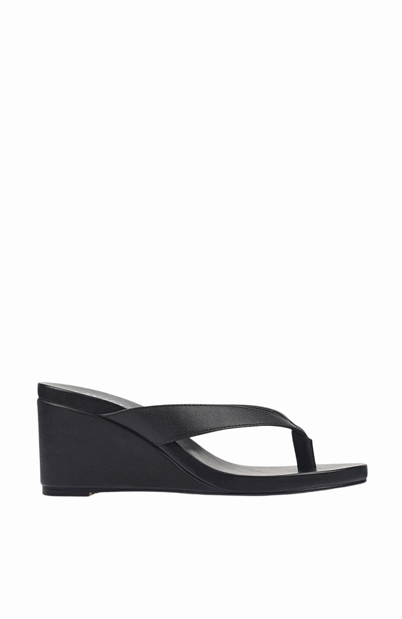 Sophisticated Look Polly Thong Wedges Black