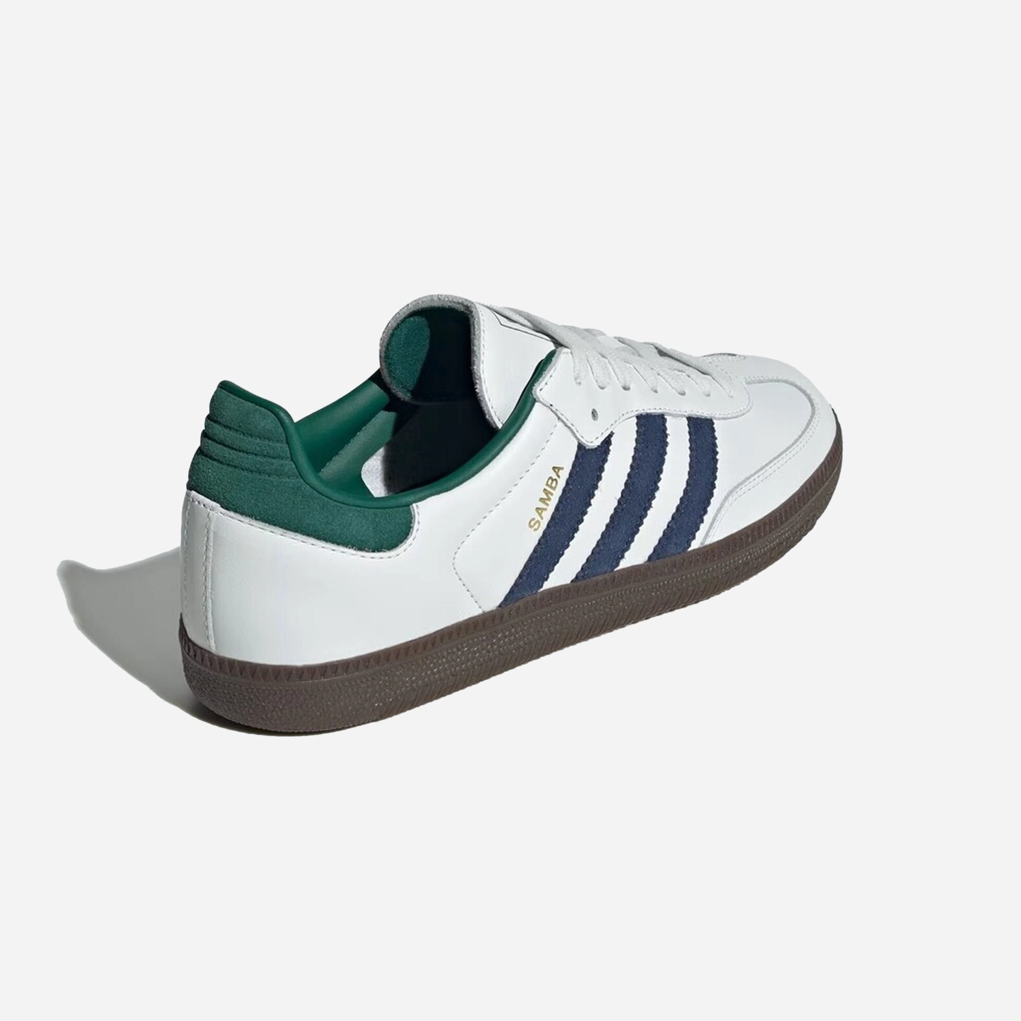 ADIDAS ORIGINALS | SAMBA OG { BLACK WHITE/COLLEGIATE GREEN Upgraded look Soft foam