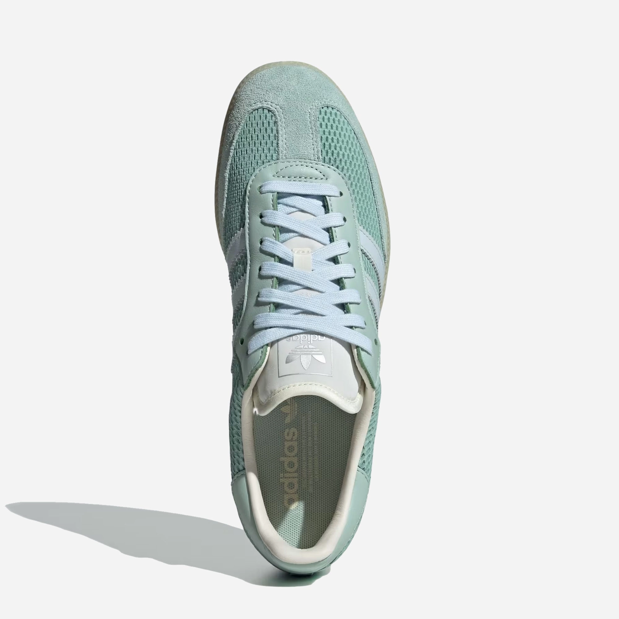 ADIDAS ORIGINALS | SAMBA OG { HAZY GREEN/SKY TINT/OFF WHITE PU midsole Slim breathability
