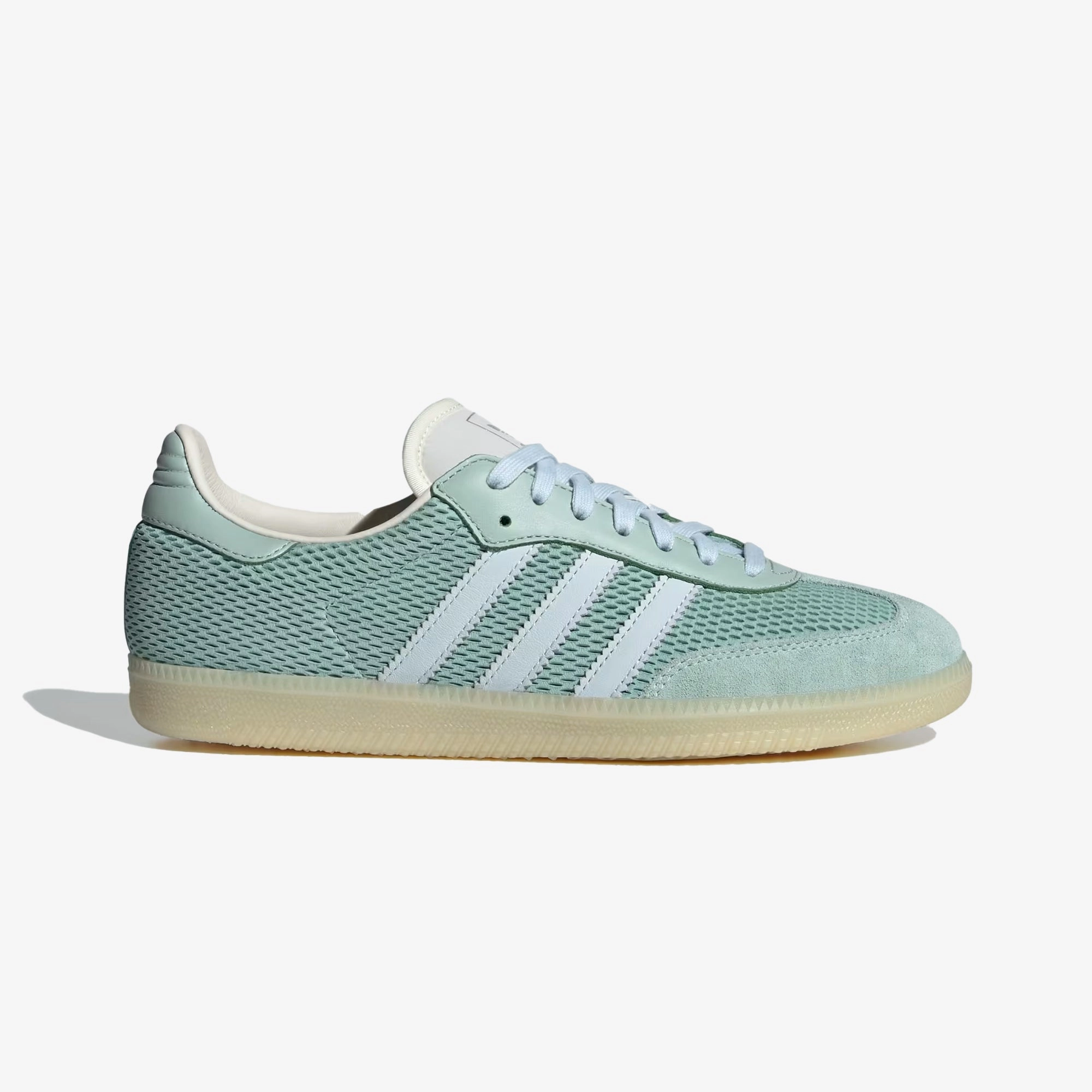 ADIDAS ORIGINALS | SAMBA OG { HAZY GREEN/SKY TINT/OFF WHITE Hyper Responsive Airflow Engineered