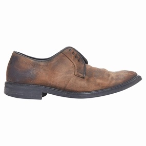 Lanvin distressed brushed leather slip on laceless brogues Structured Upper Networking Event