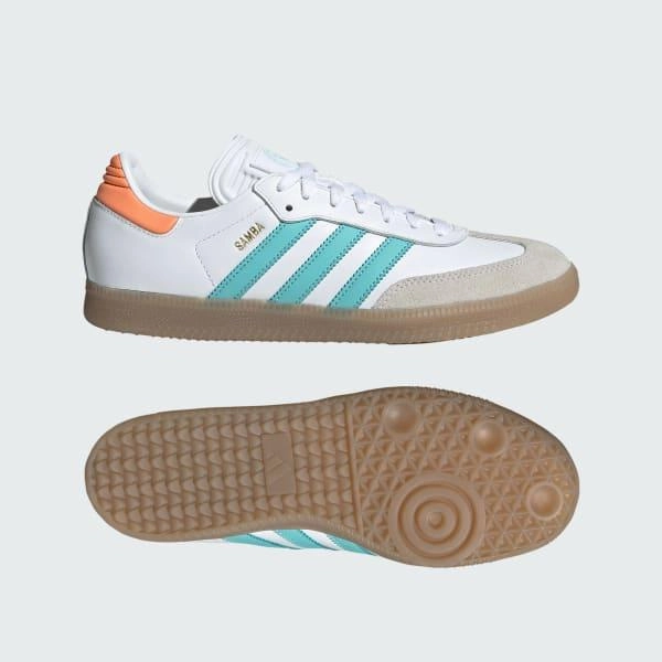 Adidas Men's Samba Inter Miami CF Indoor Soccer Shoes - White / Easy Mint / Gum Running   Ready Flattering wear