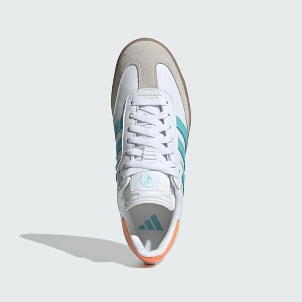 Adidas Men's Samba Inter Miami CF Indoor Soccer Shoes - White / Easy Mint / Gum Heat Dissipation Technology Rolling Transition