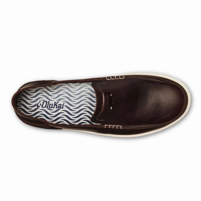 Mens Olukai Kakaha in Dark Java/Dark Java Durable Material Internal Mobility