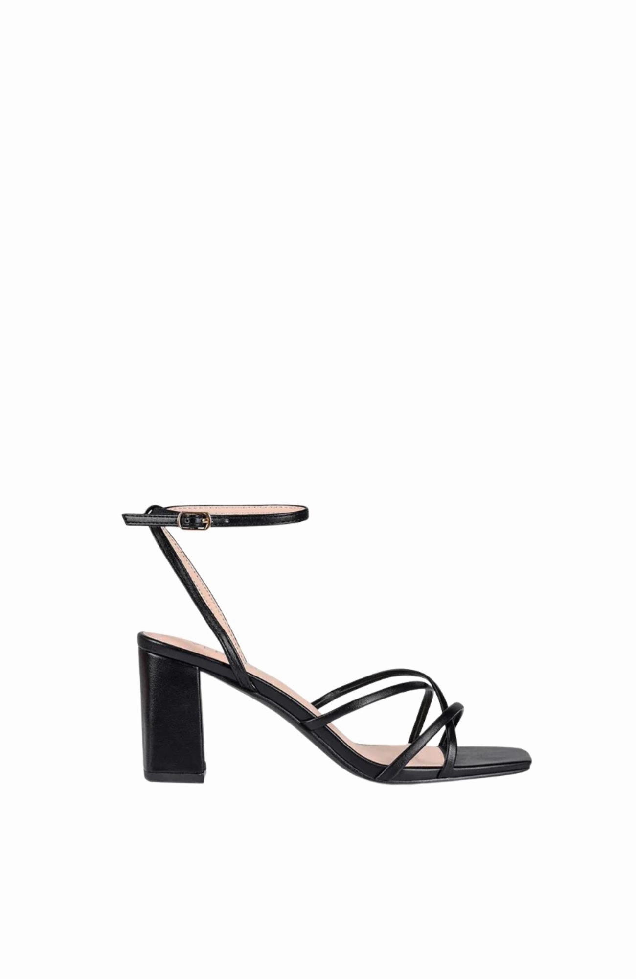 Spring Spark Nakita Block Heel Sandal Black Smooth