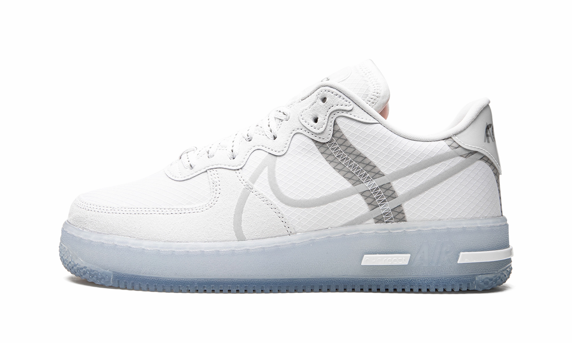 Flex Pattern Anatomical Toe Box Air Force 1 React "White Ice"