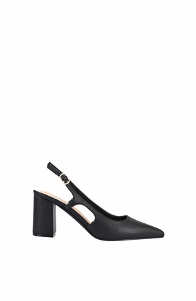 Italian Chic Elton Slingback Block Heels Black