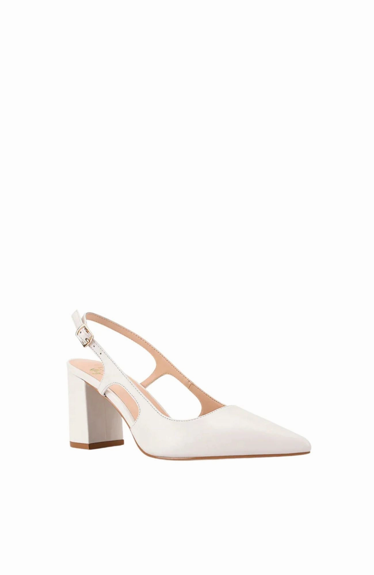 Elton Slingback Block Heels Chalk White Travel Spark