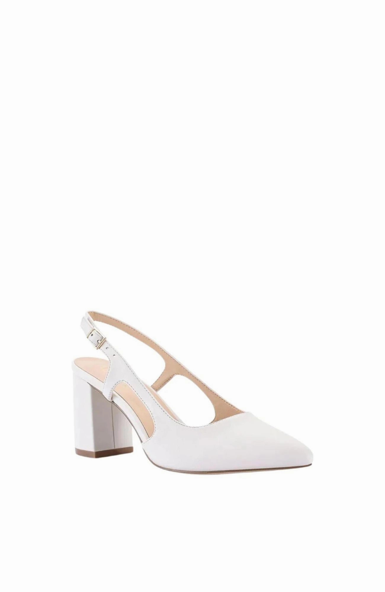 City Guard Enrique Sling Back Block Heel White
