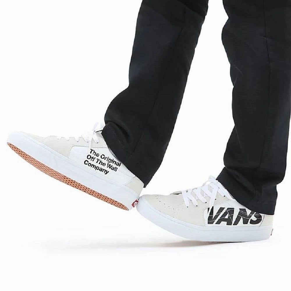 Vans Men's Sk8 Low Shoes - Hi Def White / Black Stable Feel Traction Enhanced Pattern