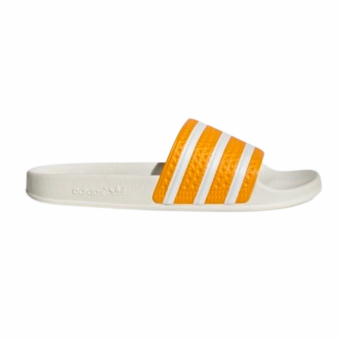 Adidas Men's Adilette Slides - Team College Gold / Cloud White / Off White Vegan Material Options