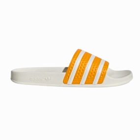 Adidas Men's Adilette Slides - Team College Gold / Cloud White / Off White Vegan Material Options