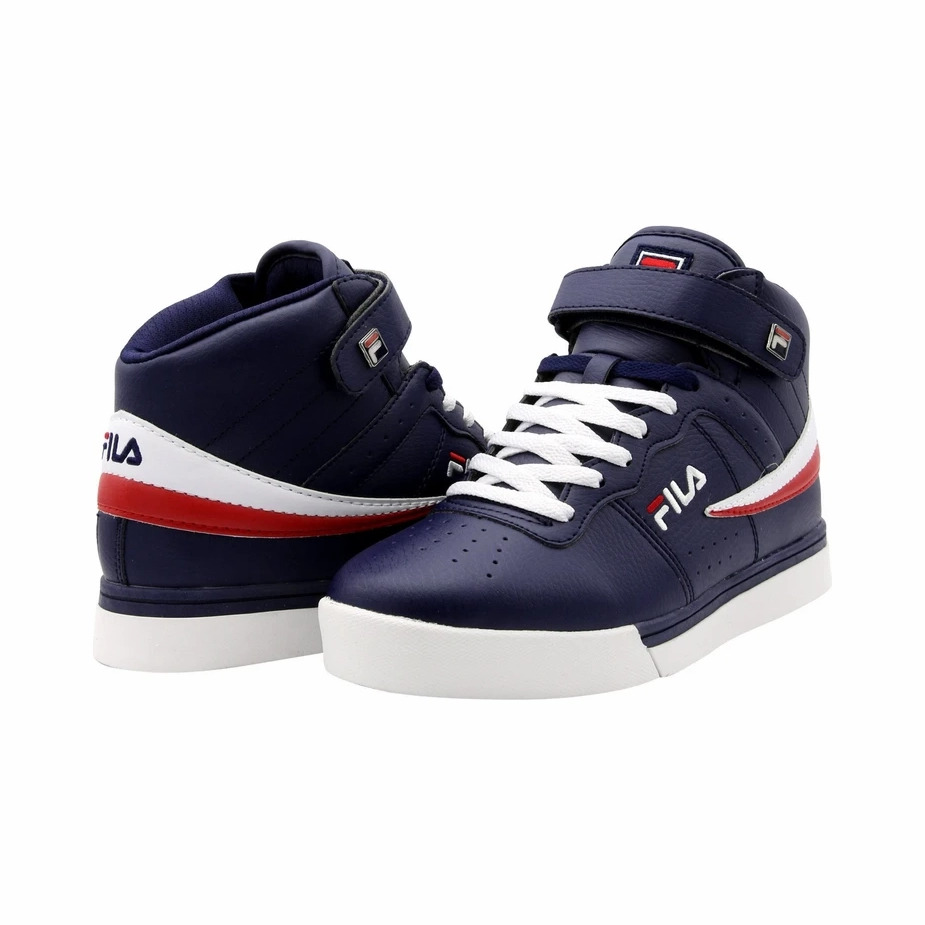 Fila Men's Vulc 13 Mid Plus Shoes - Navy / Red Iconic support