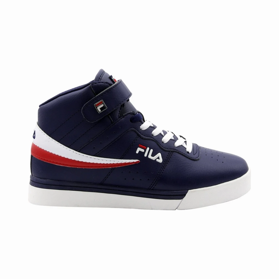 Comfort Fit Socks Fila Men's Vulc 13 Mid Plus Shoes - Navy / Red
