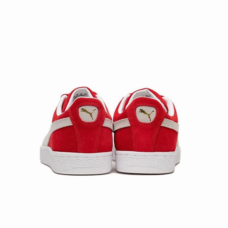 Puma Men's Suede Classic 21 Shoes - High Risk Red / White Balanced Arch Breath Ease