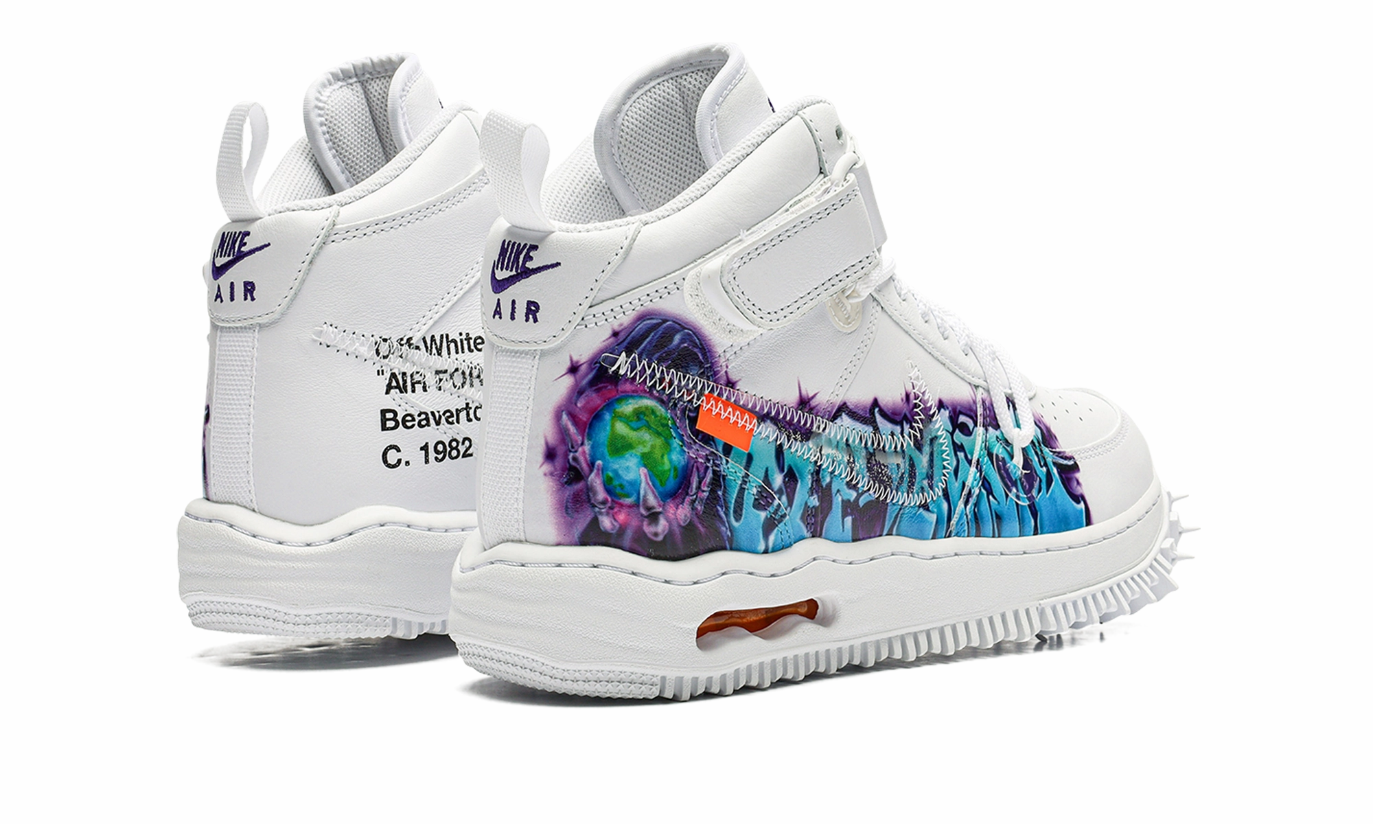 Ergonomic Fit Air Force 1 Mid "Off-White - Graffiti White"