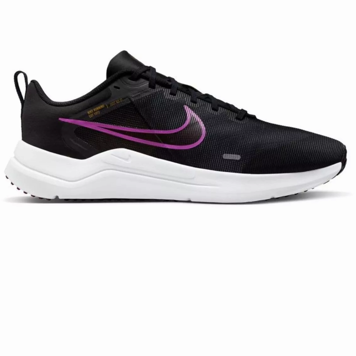 Easy To Clean Flexible Toe Box Nike Men's Downshifter 12 Shoes - Black / Violet