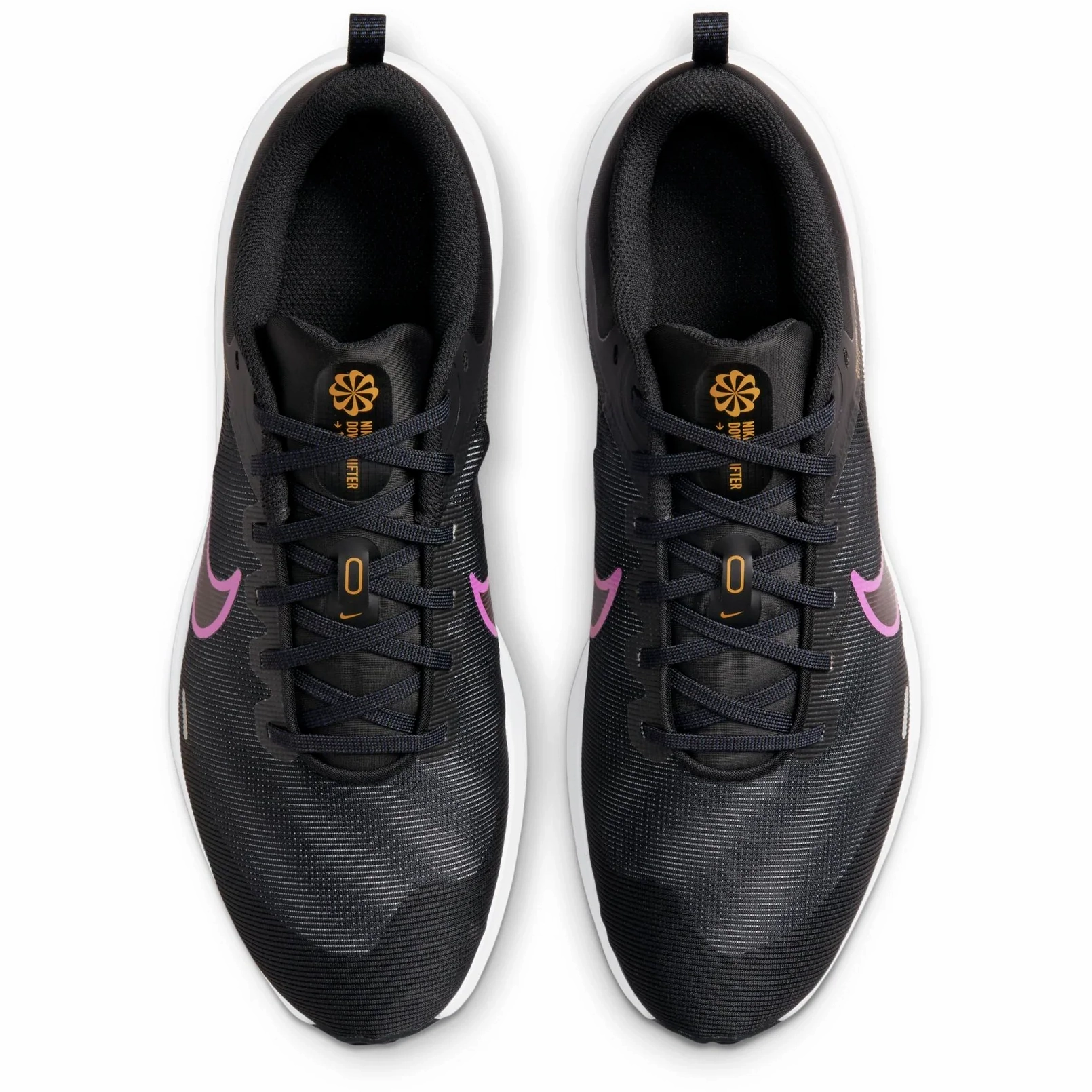 Quick Stride Bouncy Cushioning Nike Men's Downshifter 12 Shoes - Black / Violet