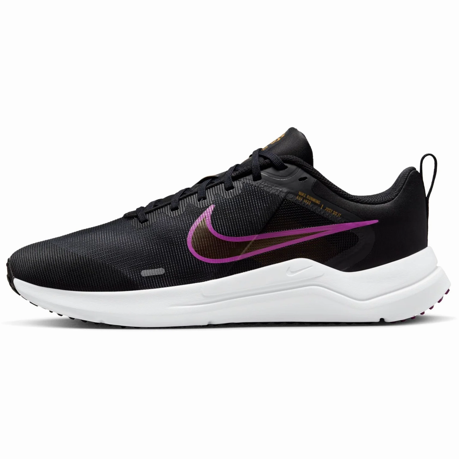 Nike Men's Downshifter 12 Shoes - Black / Violet Lateral Stabilizer Cycling Comfort