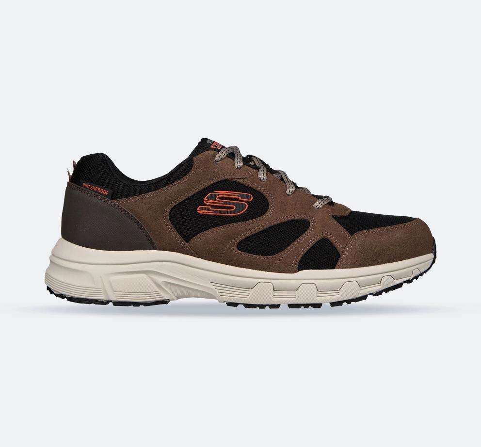 Men's Wide Fit Skechers 237348 Oak Canyon Sunfair Trekking Low Cut Trainers - Brown/Black Built For Adventure