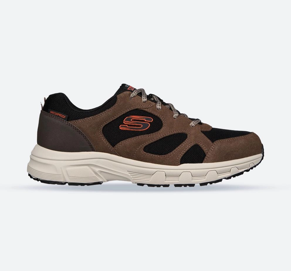 Men's Wide Fit Skechers 237348 Oak Canyon Sunfair Trekking Low Cut Trainers - Brown/Black Insulated Stylish Explorer