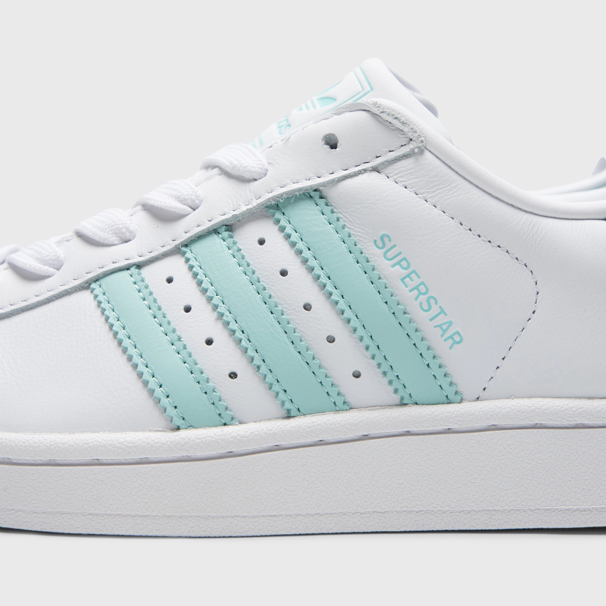 adidas Women's Superstar II White / Semi Flash Aqua - Easy Mint Slip   On Design Versatile Footwear