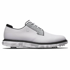 FootJoy Traditions Blucher Golf Shoes Previous Season Style White/Gray Camo - 24 Men Light Motion