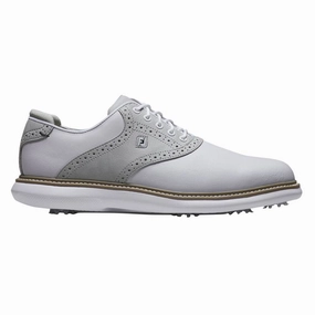 Luxe cushioning FootJoy Traditions Golf Shoes Previous Season Style White/Gray/Tan - 24 Men