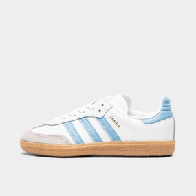 adidas Children's Samba OG White / Ash Blue - Gum Power Moves Shock Absorber