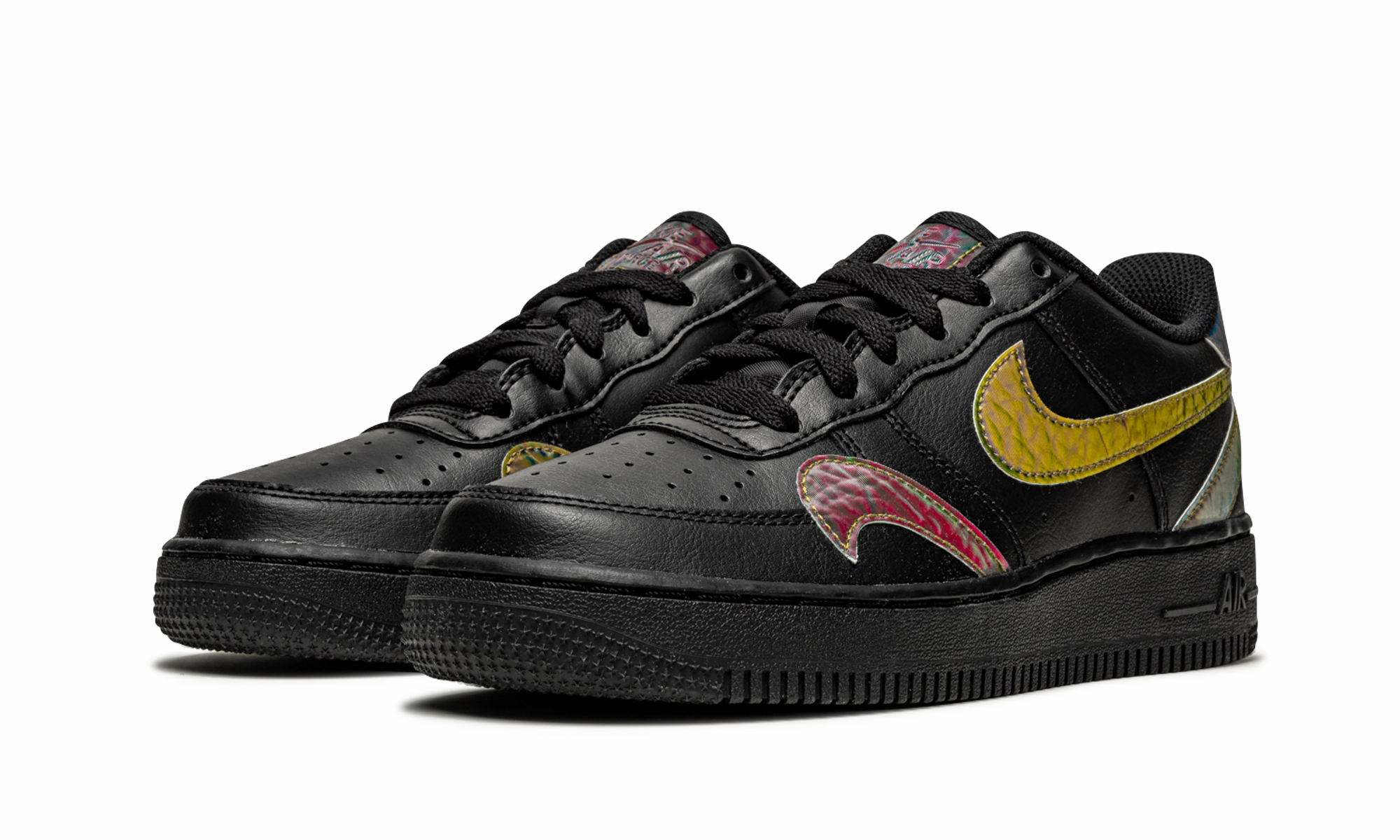 Shock Resistance Air Force 1 Low LV8 GS "Misplaced Swooshes - Black"