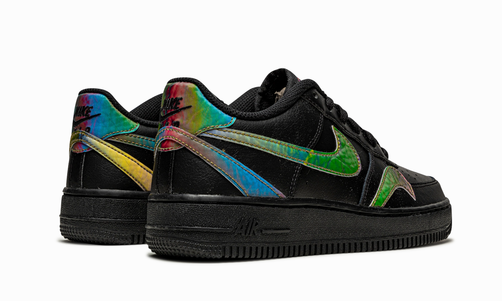 Air Force 1 Low LV8 GS "Misplaced Swooshes - Black" Soft Grip