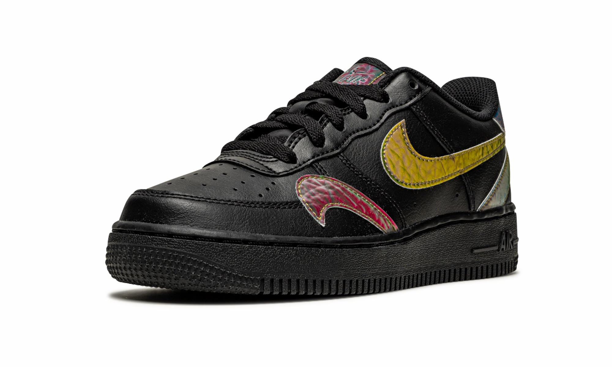 Air Force 1 Low LV8 GS "Misplaced Swooshes - Black" Wide Fit Option Evening Out