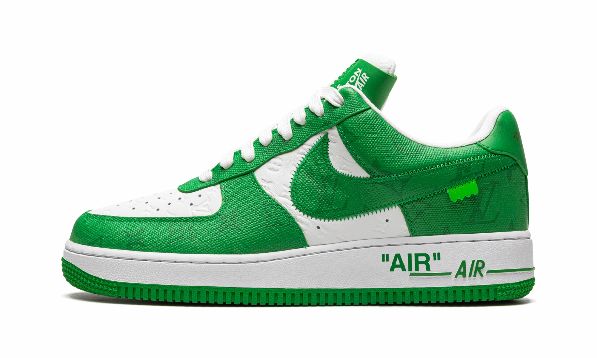 Louis Vuitton Air Force 1 Low "Virgil Abloh - White/Green" Root Path Cushioned Footbed