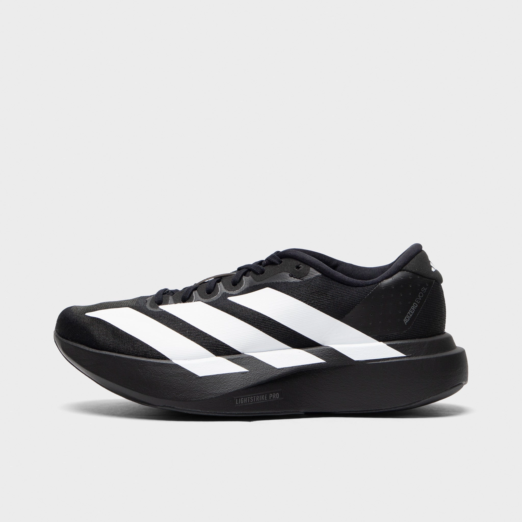 adidas Junior's Adizero Evo SL Black / White - Carbon Lace   Up Style Non Marking Sole