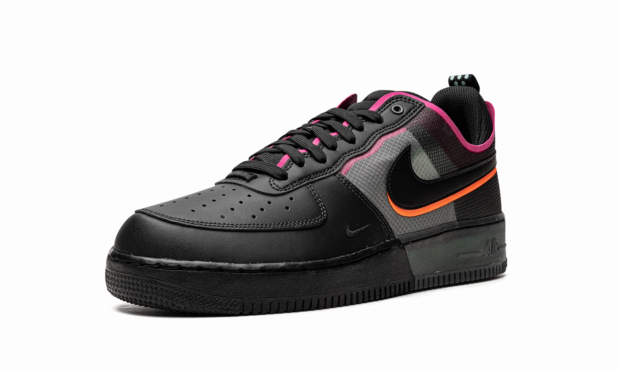 Air Force 1 React "Black / Pink Prime" Cool Lifestyle sports shoes