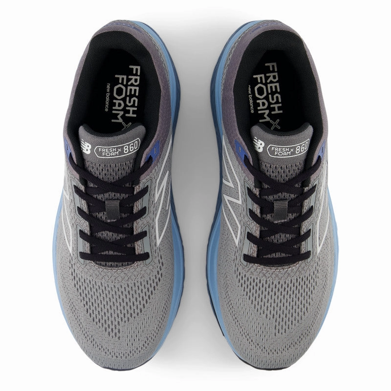 Fresh Foam X 860v14 - Slate Grey with Chrome Blue and Sea Salt - Men's Tuned Stability Rails webbing - strap shoes