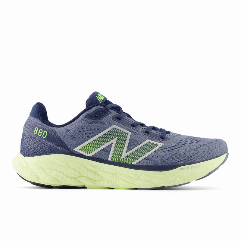 elastic - strap shoes obstacle - course shoes Fresh Foam X 880v14 - Arctic Grey with Limelight and NB Navy - Men's