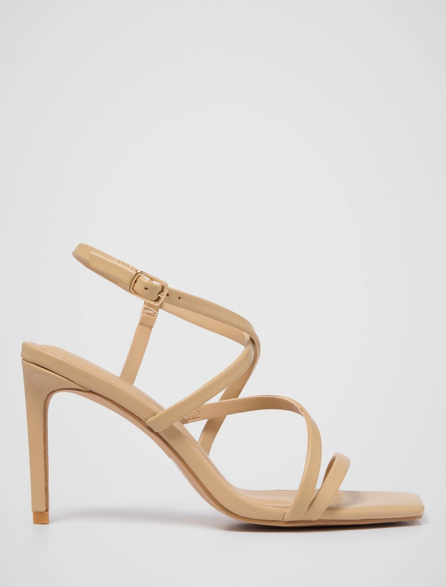 Alina Asymmetrical Strappy Heeled Sandal Hot Weather Petal Jog