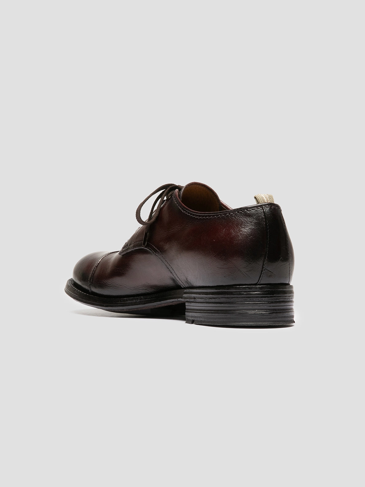 ADMIRAL 008 - Burgundy Leather Derby Shoes Retro Touch Leather Shine