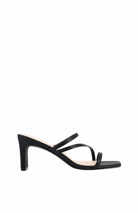 Ginny Block Heel Mules Black Soft Power