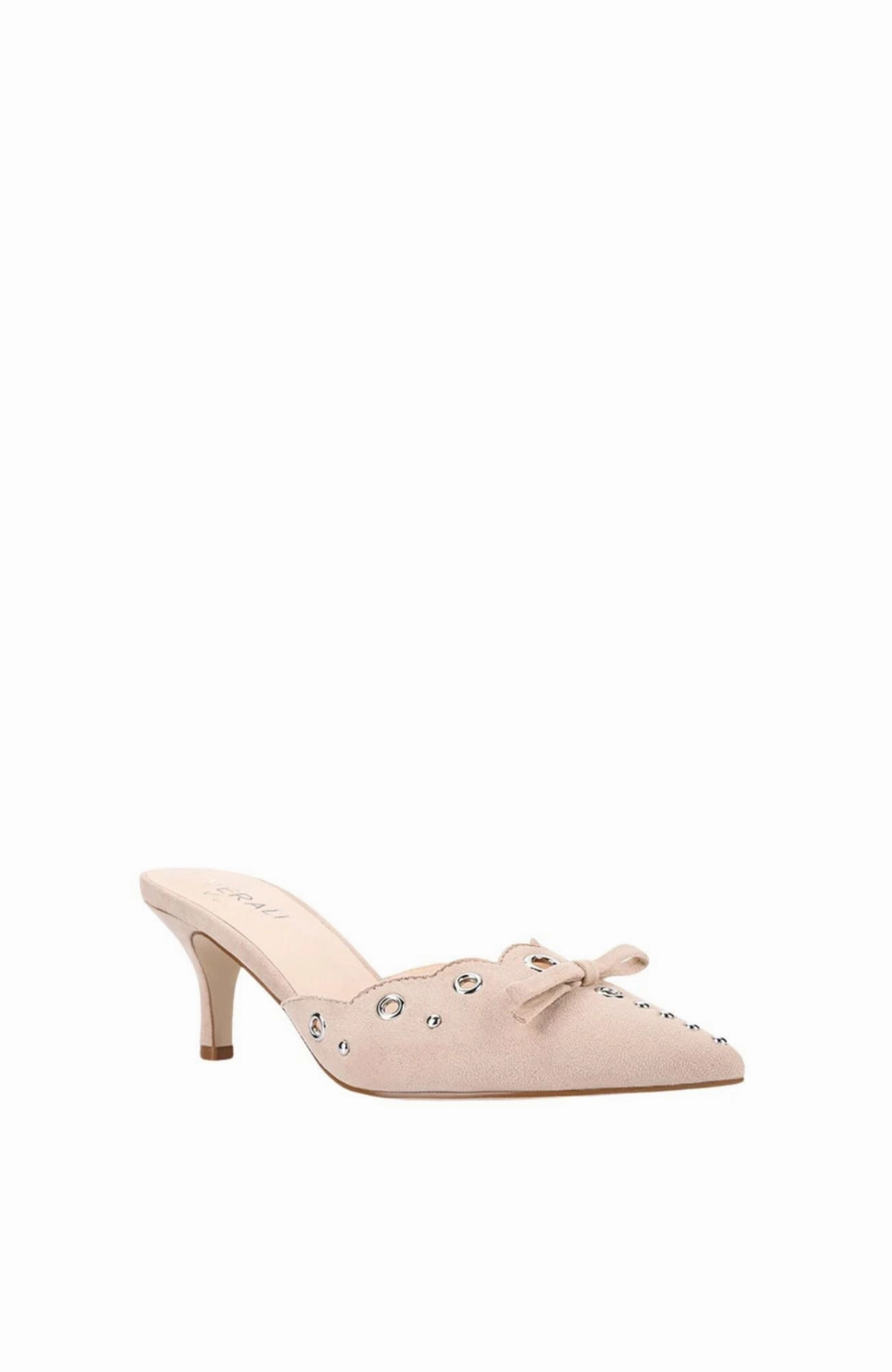 Leather Material Ziggy Point Toe Kitten Heel Stone Micro