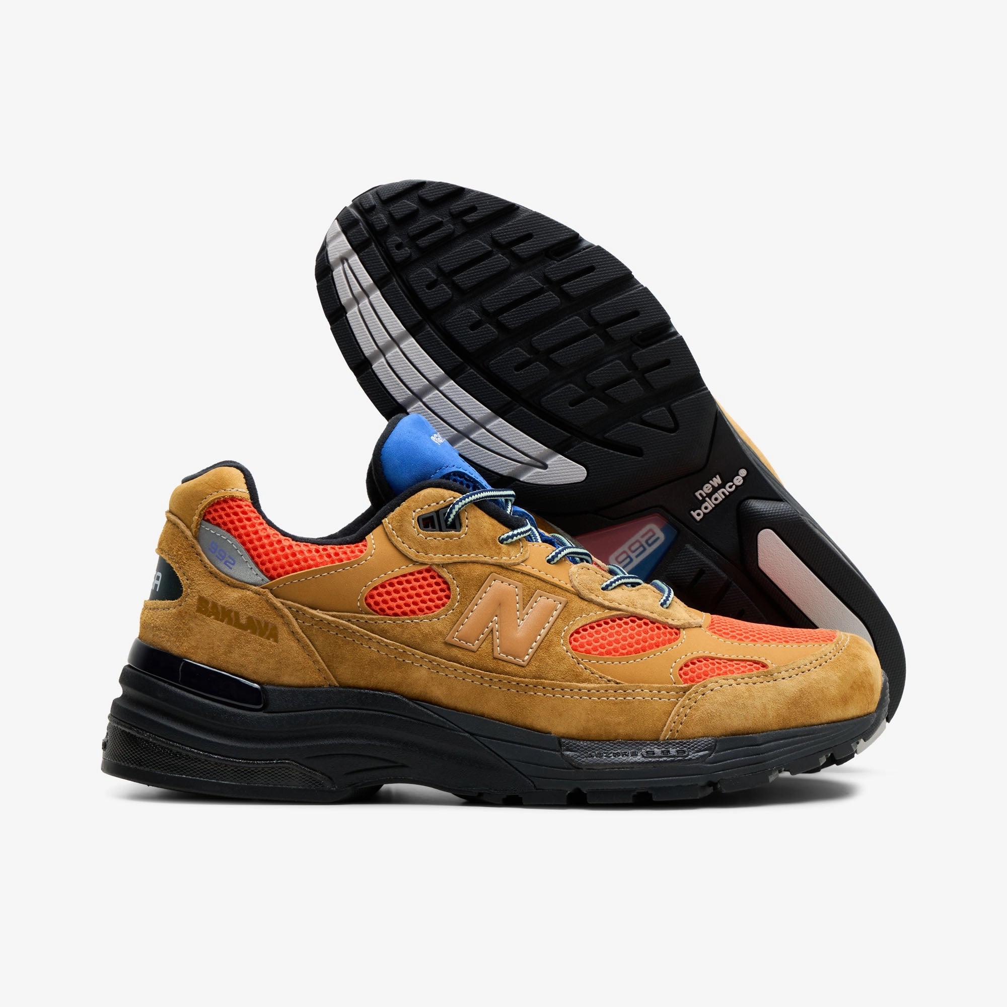 Performance Daily High Rebound Sole New Balance x Action Bronson Made in USA 992 Golden Brown / Flame