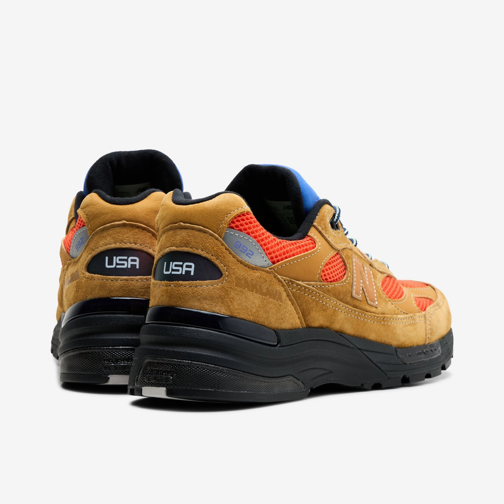 Quick Lacing System New Balance x Action Bronson Made in USA 992 Golden Brown / Flame