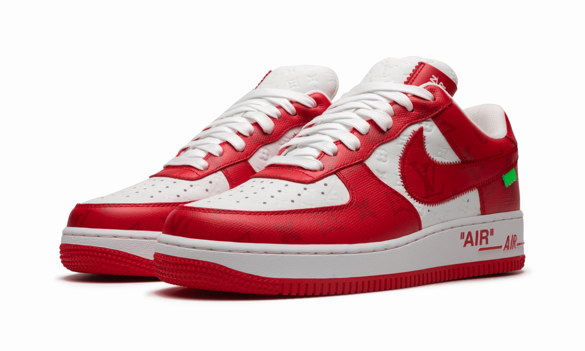 Louis Vuitton Air Force 1 Low "Virgil Abloh - White/Red" Gym Street WideToeBox