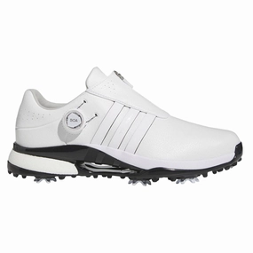 Adidas Tour360 24 BOA Golf Shoes Cloud White/Cloud White/Core Black - FW25 Men Hyperflex Groove Pattern