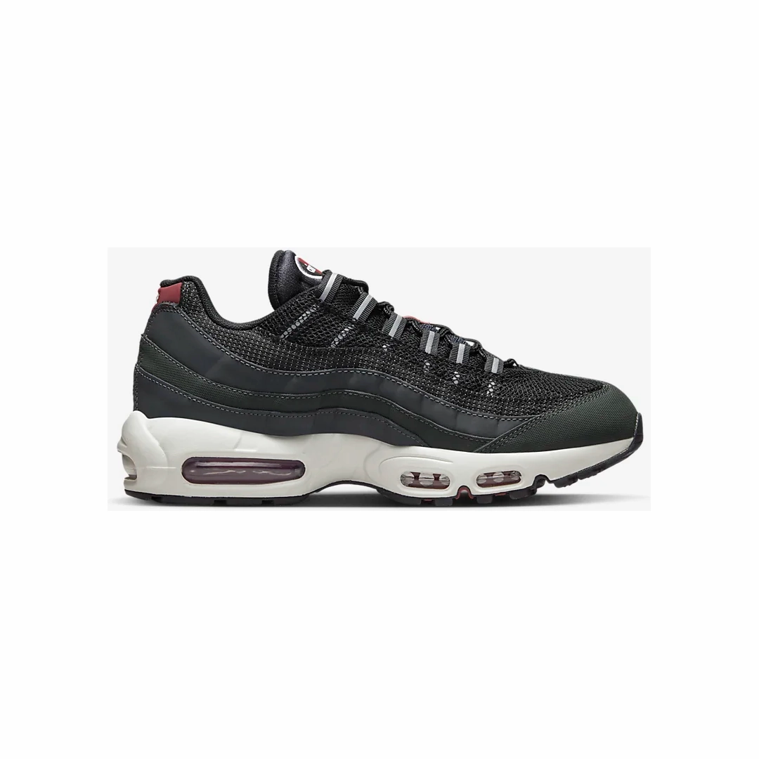 Impact Resistant Cushioning Nike Men's Air Max 95 Shoes - Anthracite / Team Red / Summit White / Black